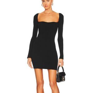 NWT Revolve Stitches & Stripes Petra Mini Dress, Black Ribbed Stretchy Size M